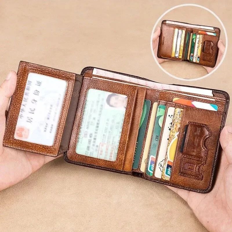 محفظة جلدية مزودة بتقنية RFID
