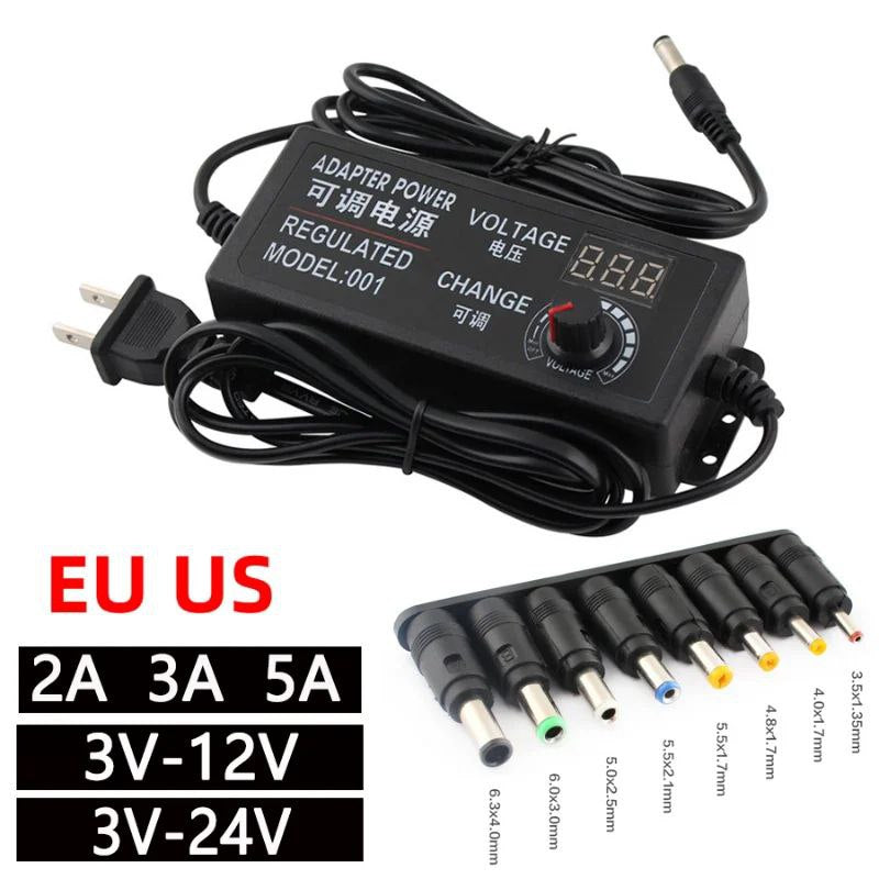 adaptateur d'alimentation alimentation 9-24V/3A réglable avec 8 pcs