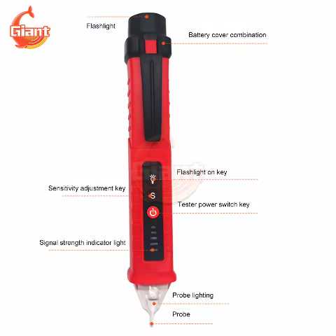 Stylo testeur d'électricité avec torche