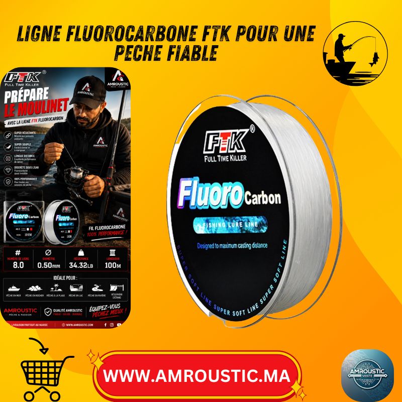 Ligne de Pêche FTK FluoroCarbon 100m – 0.50mm / 34.32LB