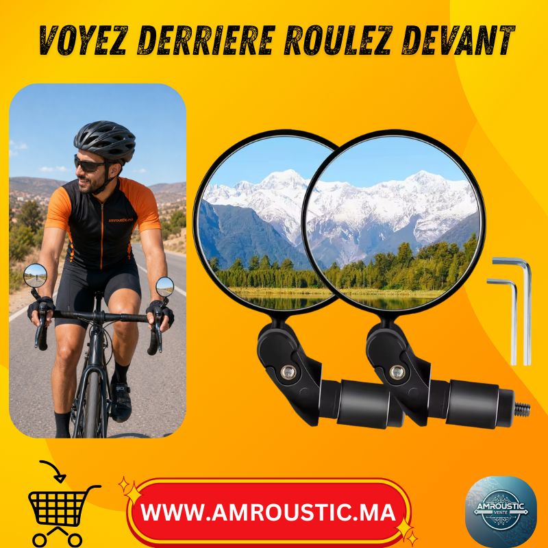 Lot de 2 Rétroviseurs Universels pour Vélo – Grand Angle Rotatifs à 360°