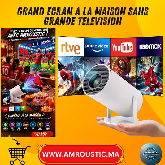 جهاز عرض صغير HY300 Pro بنظام أندرويد 13 - ذاكرة وصول عشوائي (RAM) 2 جيجابايت / ذاكرة تخزين داخلية (ROM) 16 جيجابايت، HDMI USB، تطبيقات مدمجة، مثالي للأفلام ويوتيوب ونتفليكس