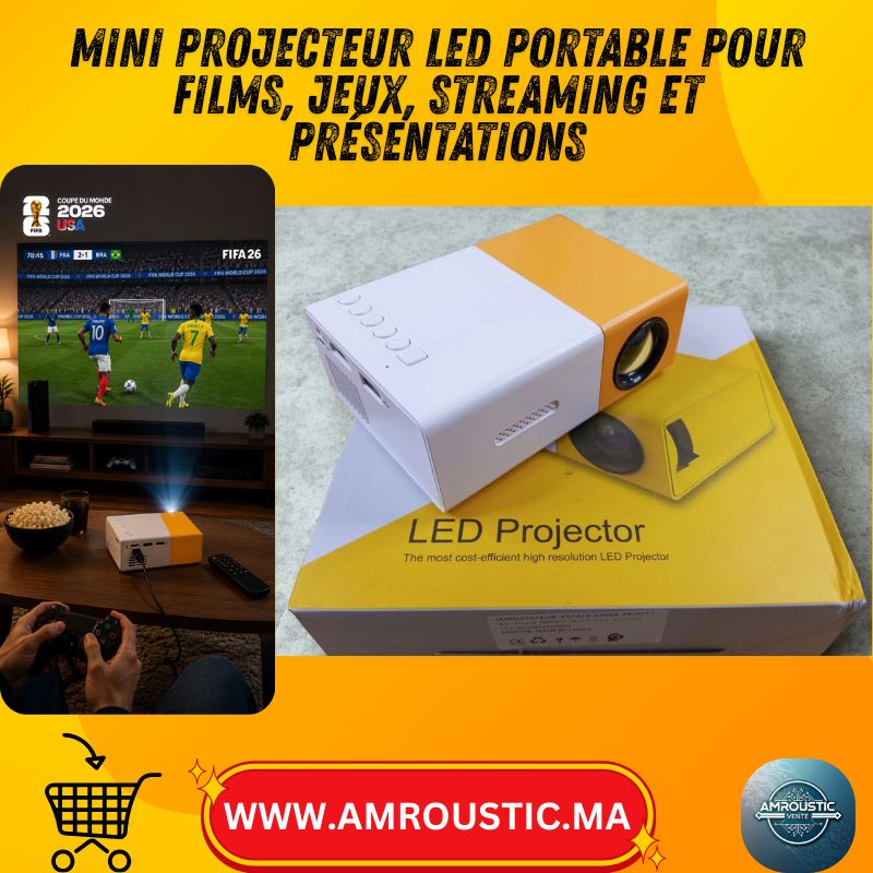 Mini Projecteur LED Portable 5V avec HDMI, USB, microSD et AV – Home Cinéma & Gaming