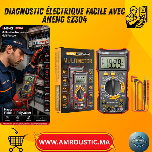 Multimètre Numérique ANENG SZ304 Multifonction Haute Précision AC/DC avec NCV