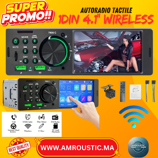 Autoradio 1DIN tactile wireless