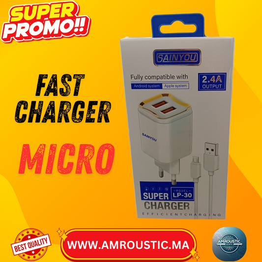 Chargeur fast micro-USB avec câble