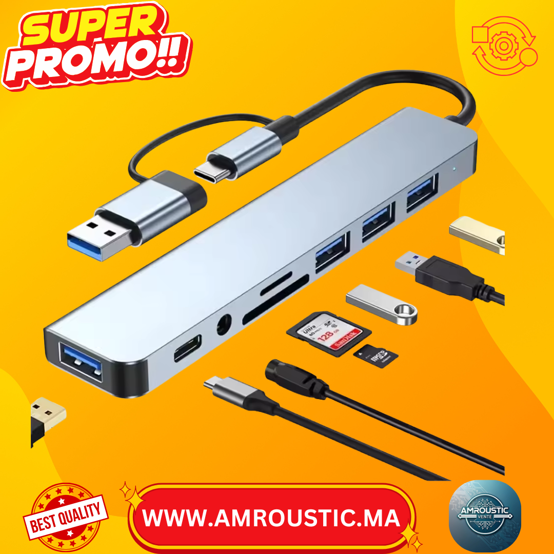 Station d’Accueil Hub USB-C 8 en 1