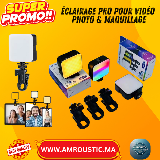Lampe LED Pocket  – Éclairage RGB Portable pour Vidéo, Photo Streaming