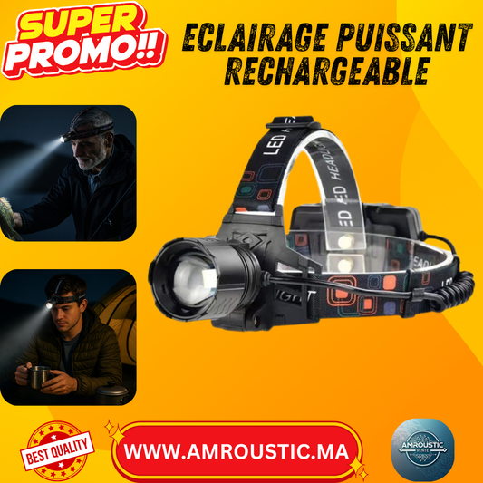 Lampe Frontale LED XY-801-TG avec 3 Batteries
