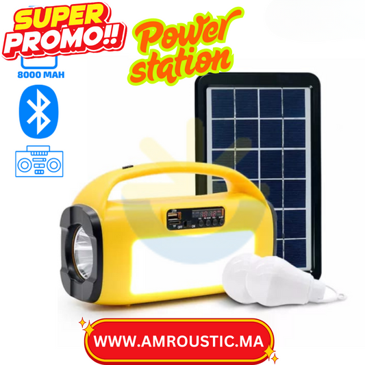 Power station solaire multifonctionnel bluetooth