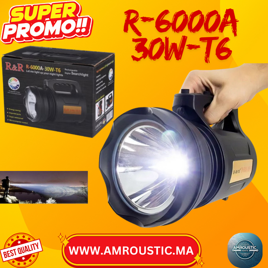 Projecteur LED Rechargeable R&R-6000A–30W–T6