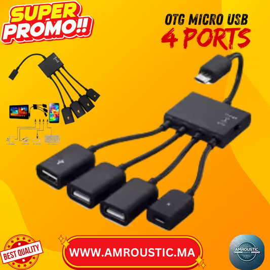 OTG micro 4 ports 3 usb et 1 alimentation