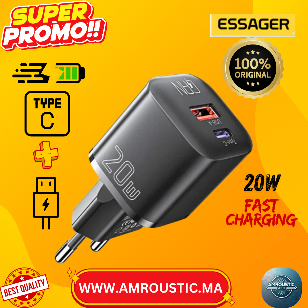 شاحن Essager الأصلي بقوة 20 واط