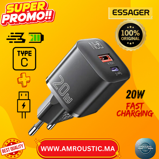 شاحن Essager الأصلي بقوة 20 واط