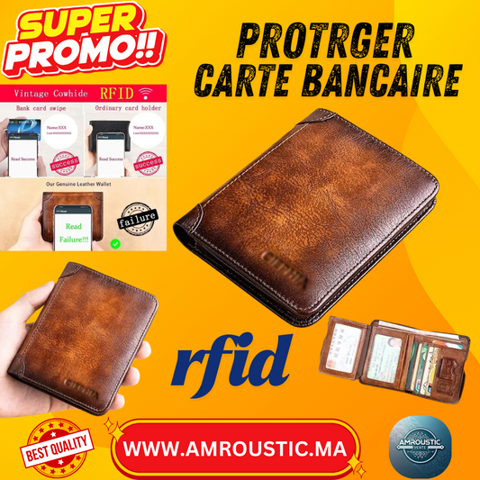 محفظة جلدية مزودة بتقنية RFID