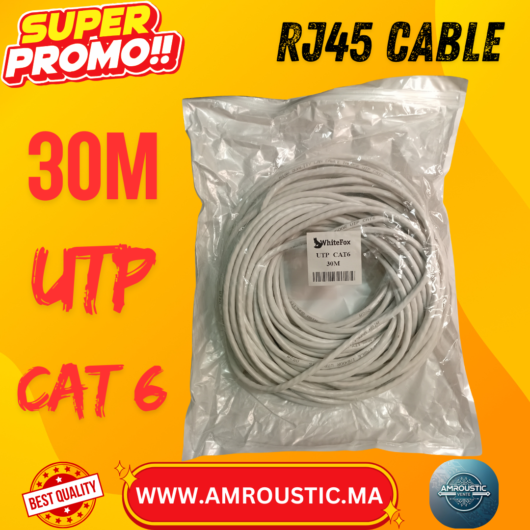 كابل RJ45 CAT6 بطول 30 مترًا