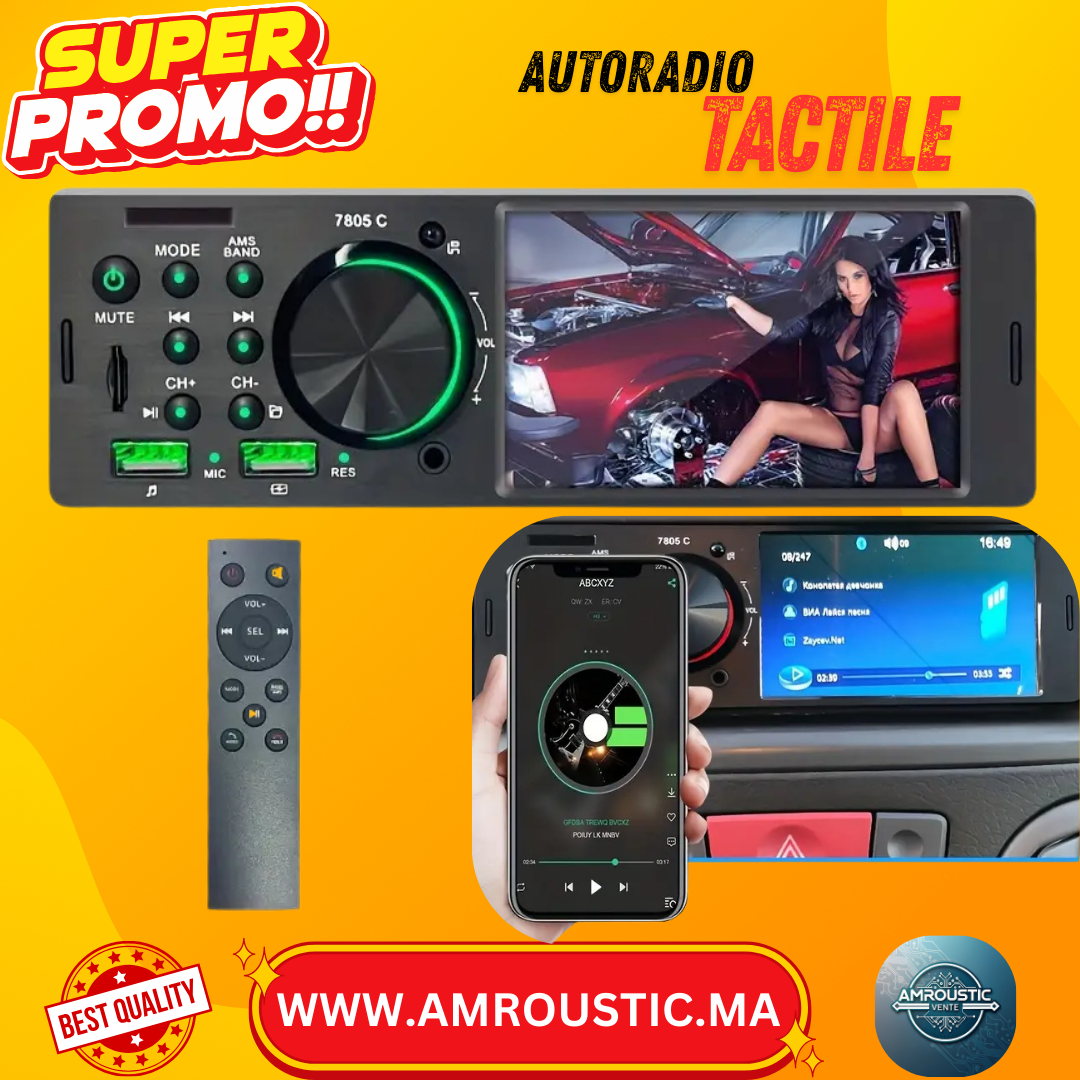 Autoradio 1DIN tactile wireless