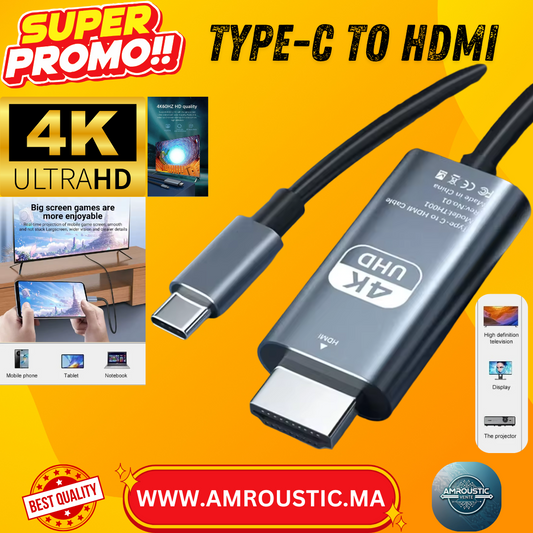 Type-C vers HDMI 4K 2m