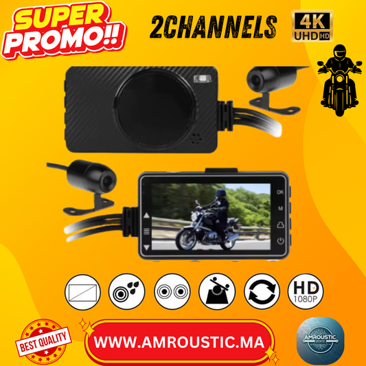 caméra DVR moto 2 channels Full HD 1080P