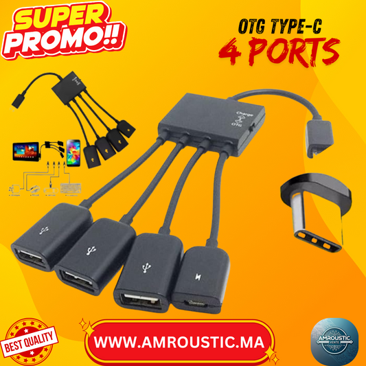 OTG TYPE-C 4 ports 3 usb et 1 alimentation