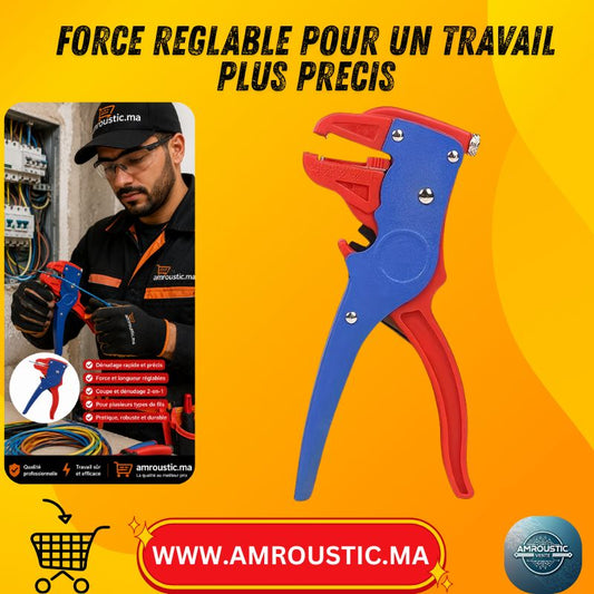 Pince à dénuder automatique 2-en-1 avec coupe-fil réglable