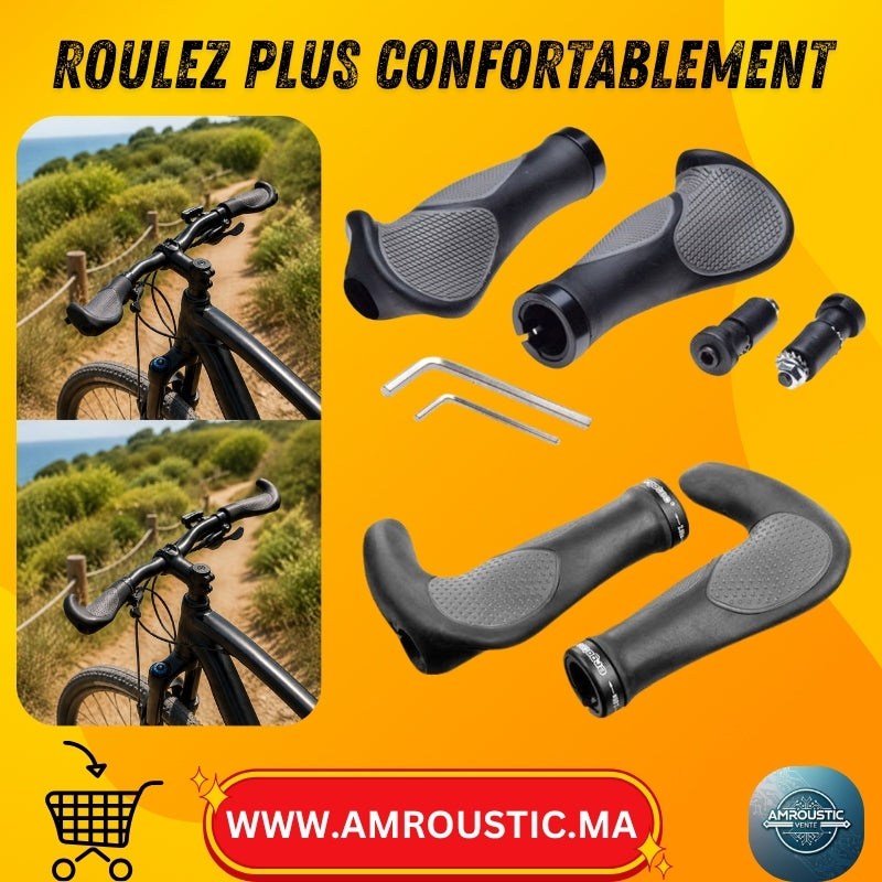 Poignées ergonomiques antidérapantes pour vélo – 2 types
