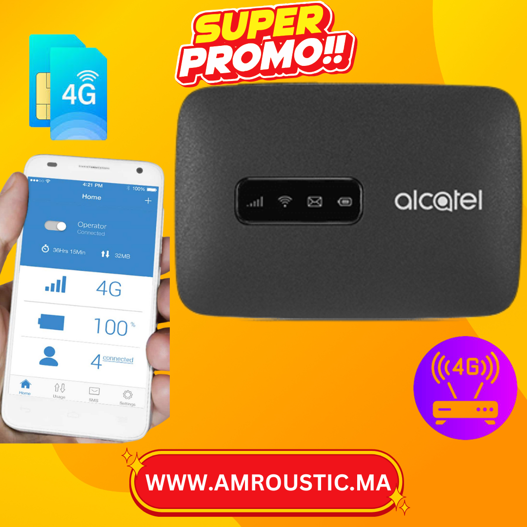 راوتر ألكاتيل لينك زون بسرعة 150 ميجابت في الثانية بتقنية الجيل الرابع LTE واي فاي