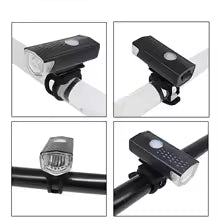 Kit Éclairage Vélo LED USB Rechargeable avec Feu Arrièr