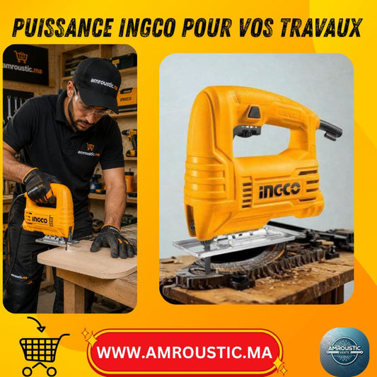 منشار ترددي INGCO 400 واط JS400285 - قطع خشب 55 ملم وفولاذ 3 ملم مع شفرة متضمنة