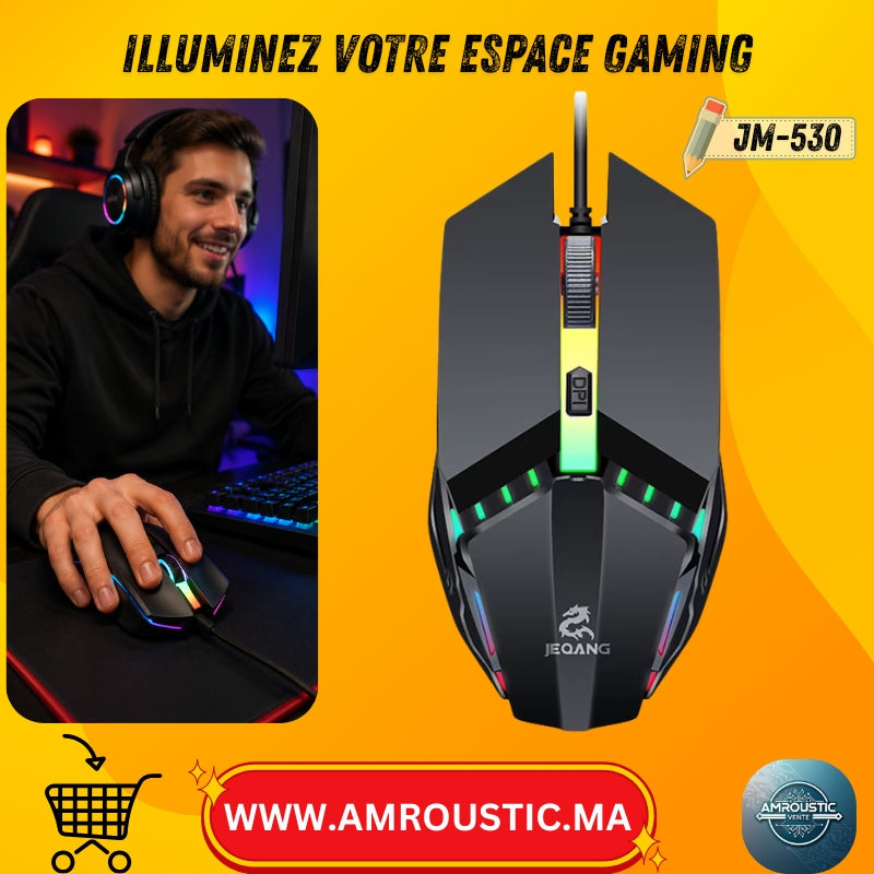Souris Gaming Filaire RGB JEQANG JM-530 – 4D et DPI Réglable