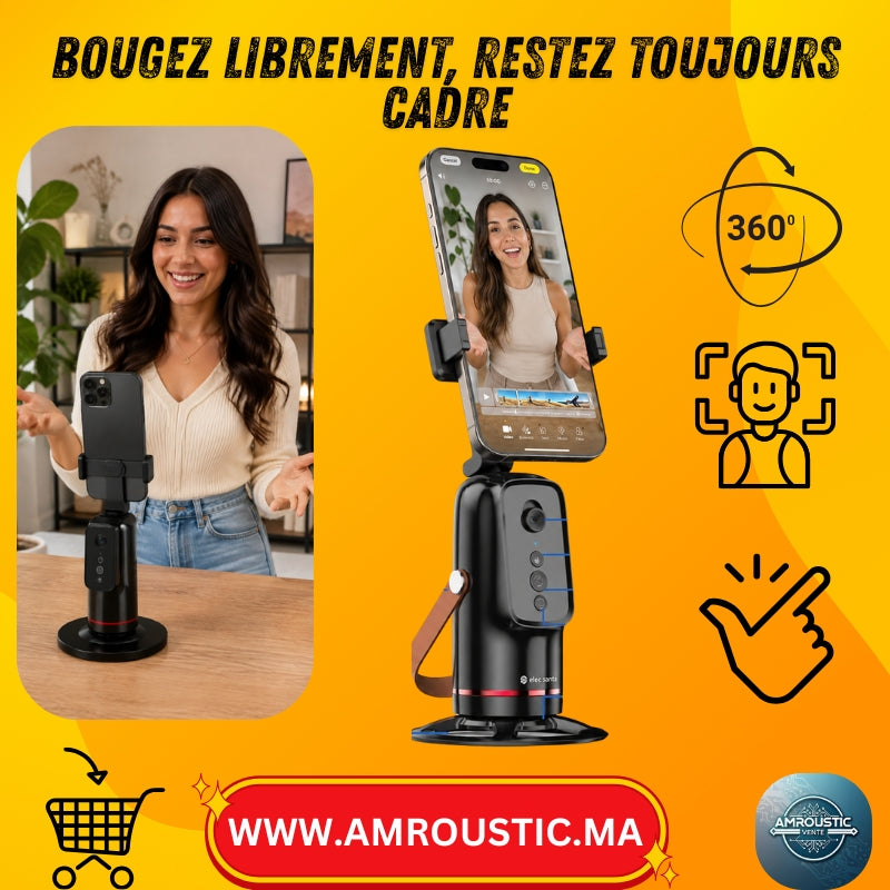 Support Smartphone Intelligent 360° avec Suivi Automatique du Visage Q03