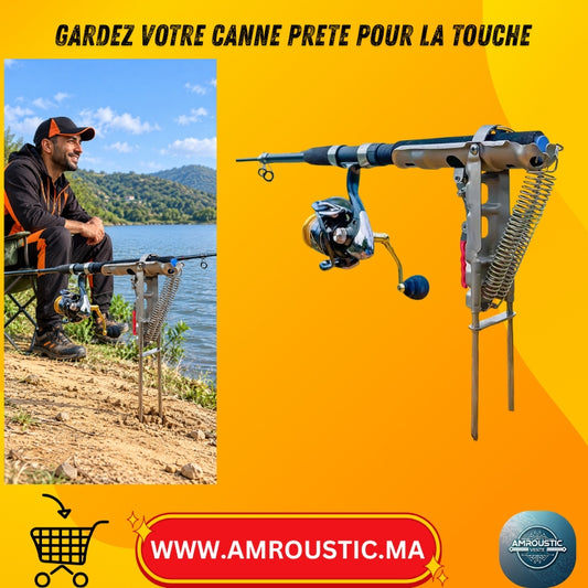 Support de canne à pêche automatique à double ressort – Piquet pliable