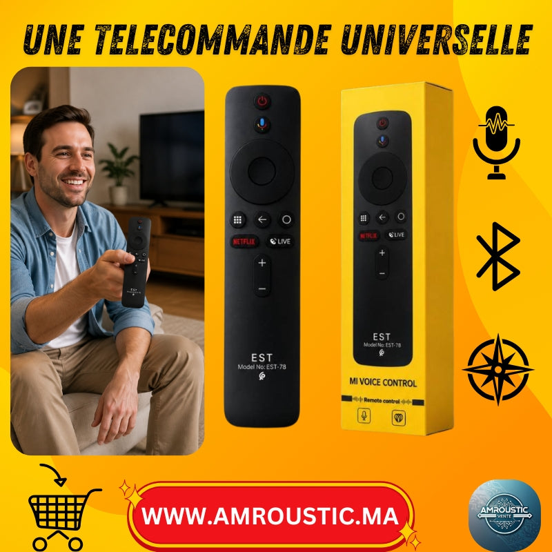 Télécommande vocale intelligente EST-78 pour TV Box et appareils compatibles