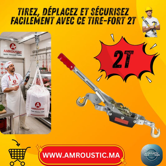 Treuil à Main Tire-Fort 2 Tonnes avec Câble en Acier – Extracteur Manuel Robuste