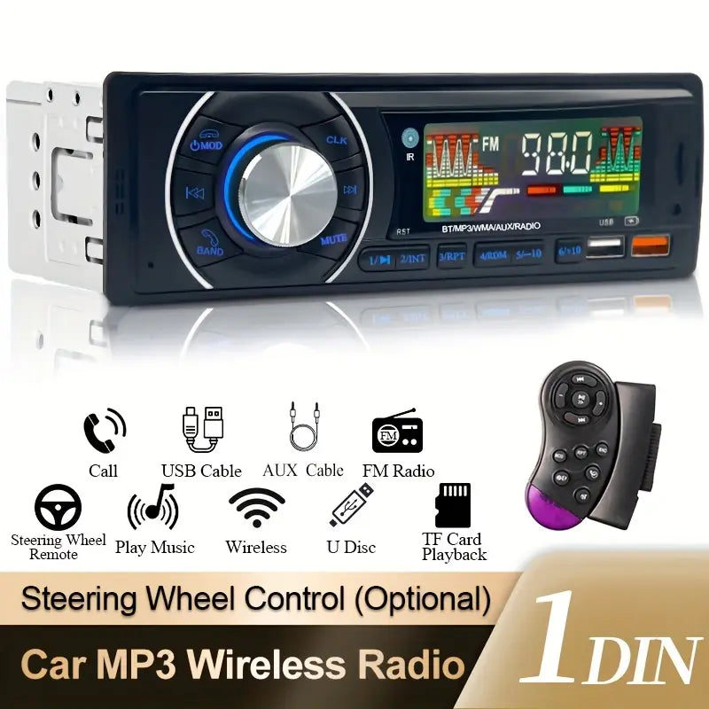 Autoradio voiture 1Din bluetooth