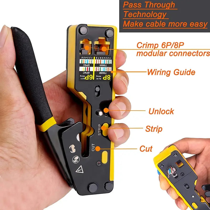 أداة ضغط معيارية لكابلات RJ45