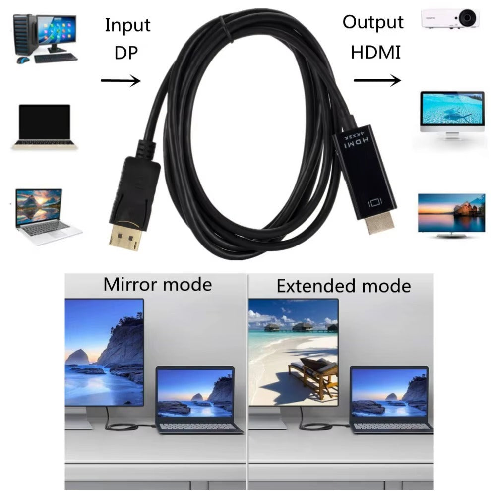 Connexion DisplayPort vers HDMI, modes duplication et extension