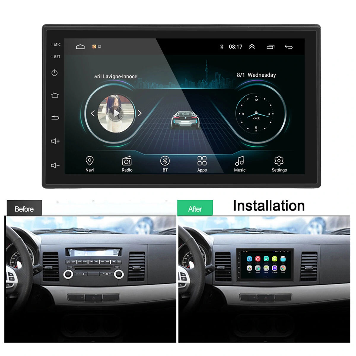 راديو سيارة أندرويد مقاس 7 بوصات مع CarPlay