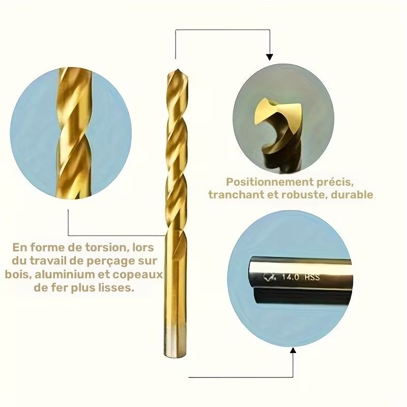 Foret hélicoïdal HSS revêtu - pointe précise