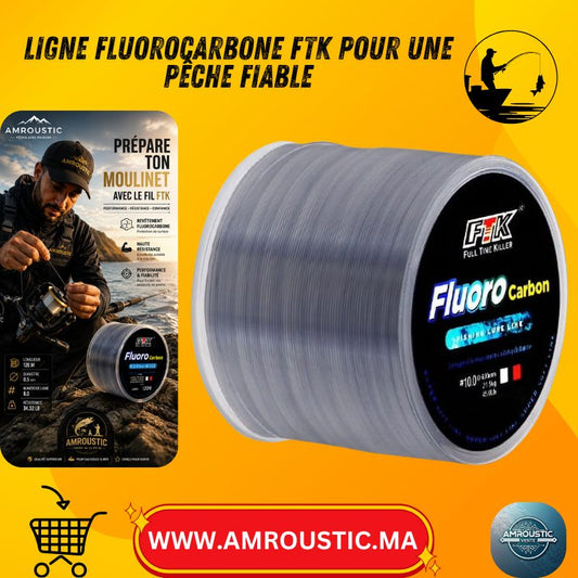 Fil de Pêche FTK 120m Revêtement Fluorocarbone – Ligne 8.0 / 0.5mm / 34.32LB