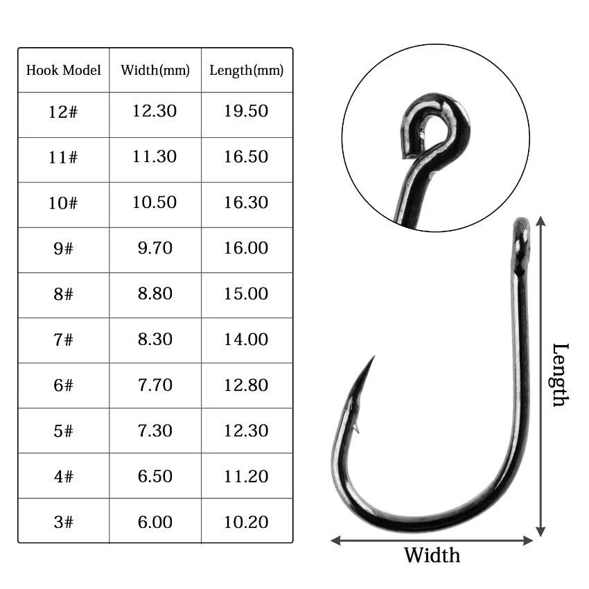 Hameçons de Pêche Aorace en Acier Carbone – Lot de 100 Pièces