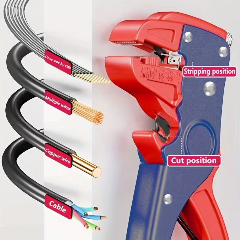 Pince à dénuder automatique 2-en-1 avec coupe-fil réglable