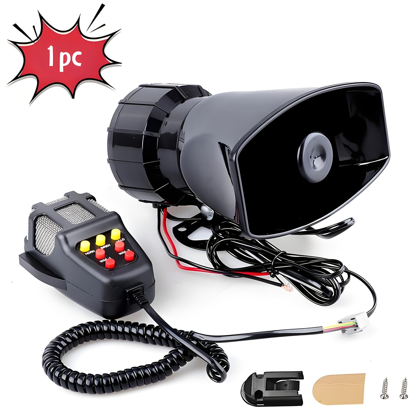 Klaxon 12V Sept Tons avec Microphone pour Voiture, Moto, Bateau et Véhicule Électrique