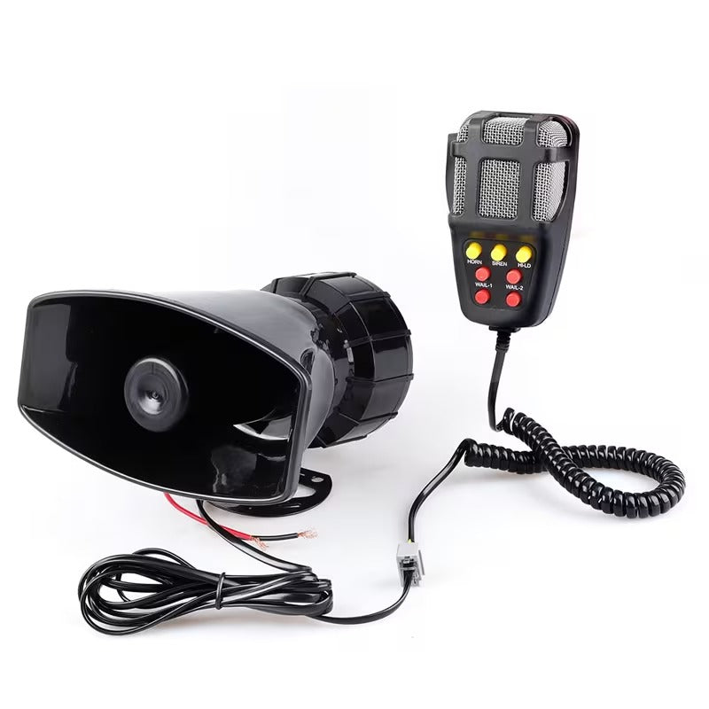 Klaxon 12V Sept Tons avec Microphone pour Voiture, Moto, Bateau et Véhicule Électrique