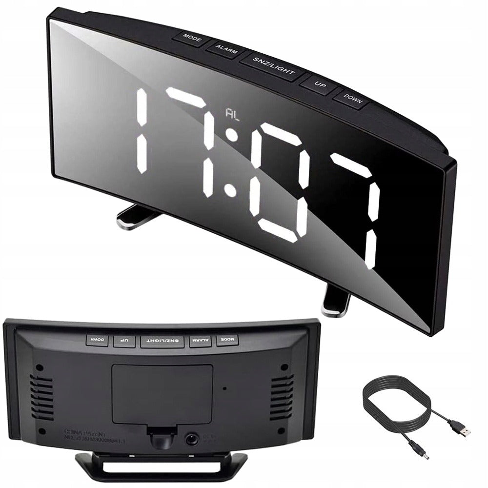 Réveil Numérique LED Miroir DT-6507 avec Température, Date et Fonction Snooze