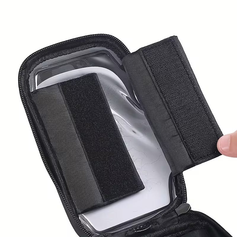 Sacoche Avant Vélo VTT avec Étui Téléphone – Double Poche Tube Supérieur Résistante aux Éclaboussures