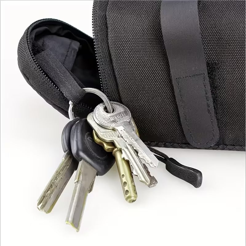 Poche de Selle VTT 15 × 7 × 7 cm – Sac de Rangement Compact en Tissu Oxford avec Bandes Réglables