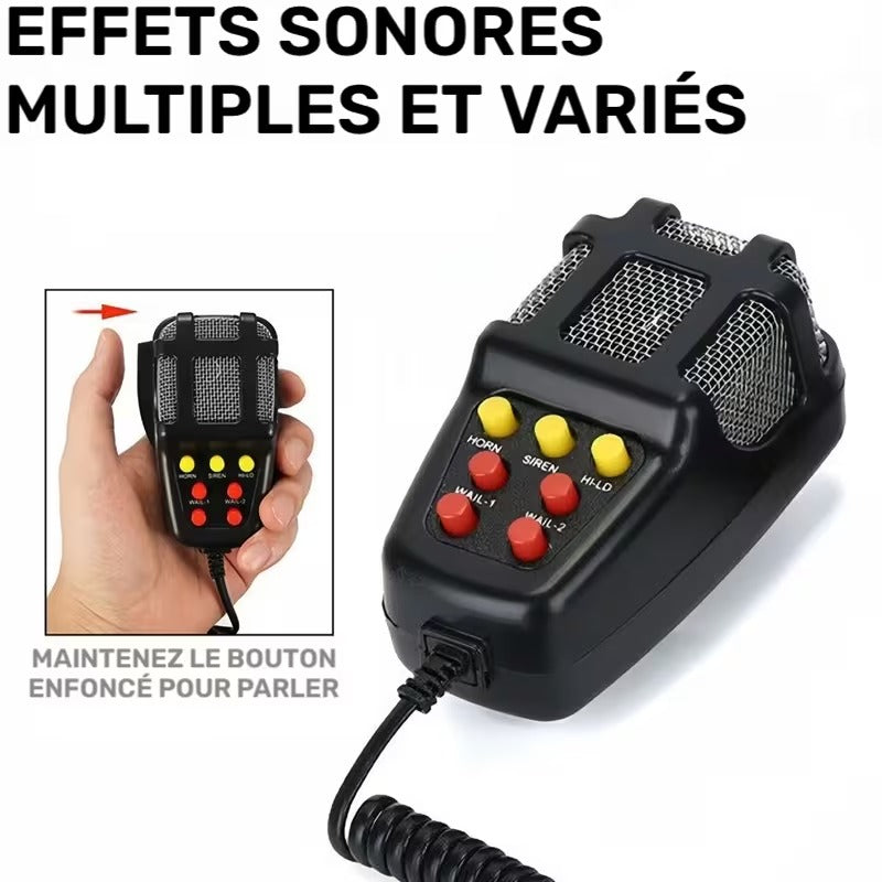 Klaxon 12V Sept Tons avec Microphone pour Voiture, Moto, Bateau et Véhicule Électrique