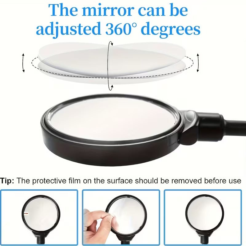Lot de 2 Rétroviseurs de Vélo Convexes 360° – Miroirs Grand Angle Réglables pour Guidon