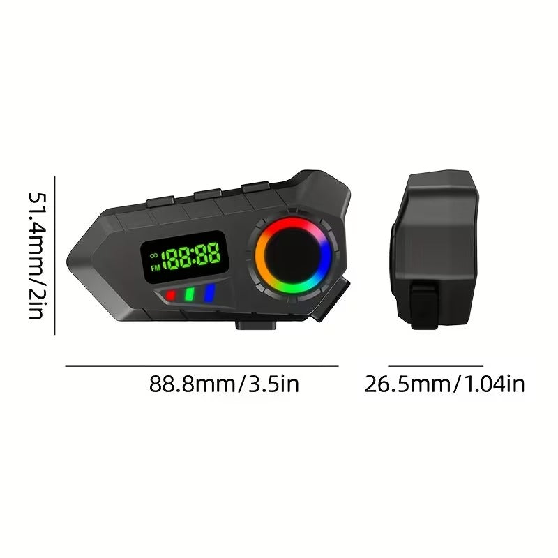 Ecouteur de Casque Sans Fil Y30A pour Moto et Vélo Électrique – Bluetooth 6.0, FM, Micro, Lumière RGB, IP65